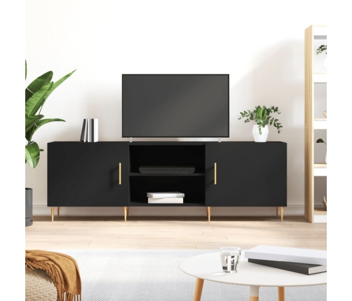 Mueble para TV madera de ingeniería negro 150x30x50 cm