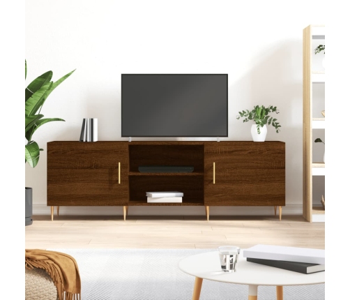 Mueble de TV madera de ingeniería roble marrón 150x30x50 cm