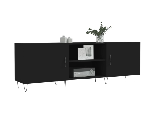 Mueble para TV madera de ingeniería negro 150x30x50 cm