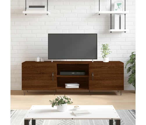 Mueble de TV madera de ingeniería roble marrón 150x30x50 cm