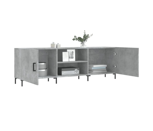 Mueble de TV madera de ingeniería gris hormigón 150x30x50 cm