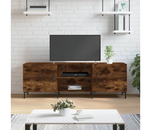 Mueble de TV madera de ingeniería roble ahumado 150x30x50 cm