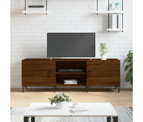 Mueble de TV madera de ingeniería roble marrón 150x30x50 cm