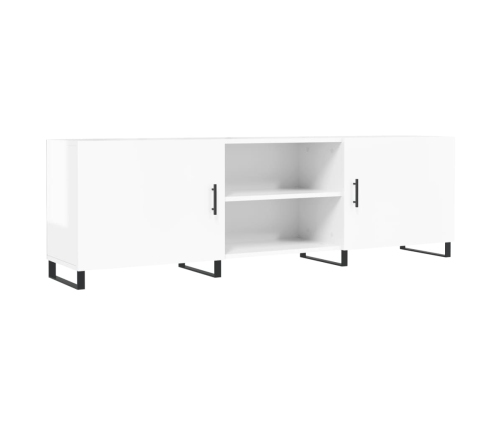 Mueble de TV madera de ingeniería blanco brillante 150x30x50 cm