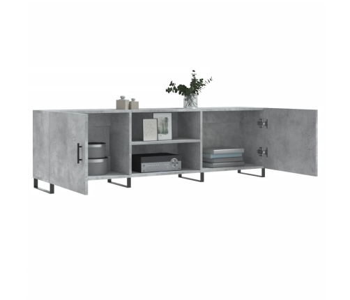 vidaXL Mueble de TV madera de ingeniería gris hormigón 150x30x50 cm