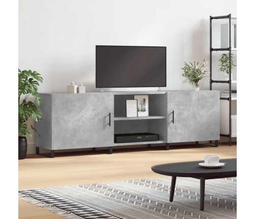 vidaXL Mueble de TV madera de ingeniería gris hormigón 150x30x50 cm