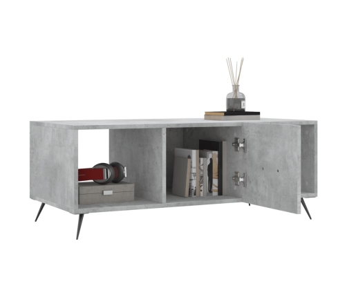 Mesa de centro madera contrachapada gris hormigón 102x50x40 cm