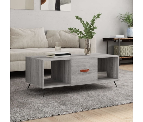 Mesa de centro madera contrachapada gris Sonoma 102x50x40 cm