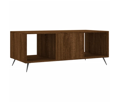 Mesa de centro madera contrachapada roble marrón 102x50x40 cm