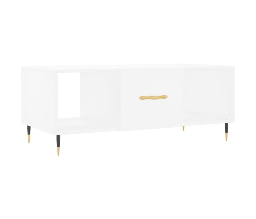 Mesa de centro madera contrachapada blanco 102x50x40 cm