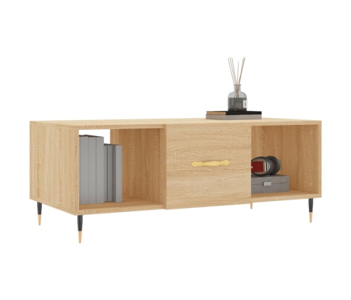 vidaXL Mesa de centro madera contrachapada roble Sonoma 102x50x40 cm