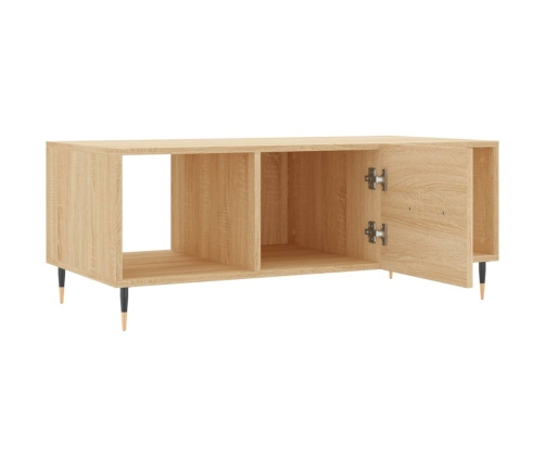 vidaXL Mesa de centro madera contrachapada roble Sonoma 102x50x40 cm