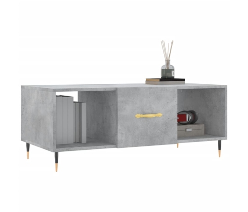 Mesa de centro madera contrachapada gris hormigón 102x50x40 cm