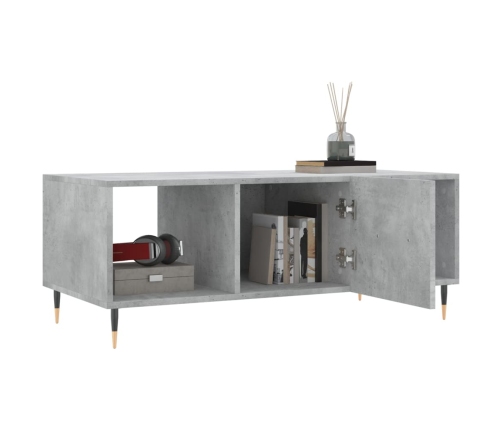 Mesa de centro madera contrachapada gris hormigón 102x50x40 cm