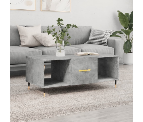 Mesa de centro madera contrachapada gris hormigón 102x50x40 cm