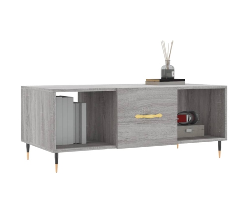 Mesa de centro madera contrachapada gris Sonoma 102x50x40 cm