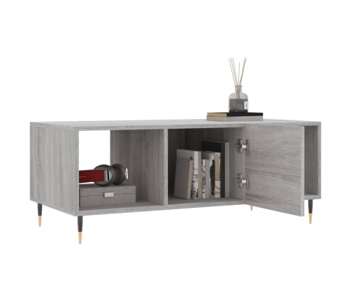 Mesa de centro madera contrachapada gris Sonoma 102x50x40 cm