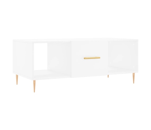 Mesa de centro madera contrachapada blanco 102x50x40 cm