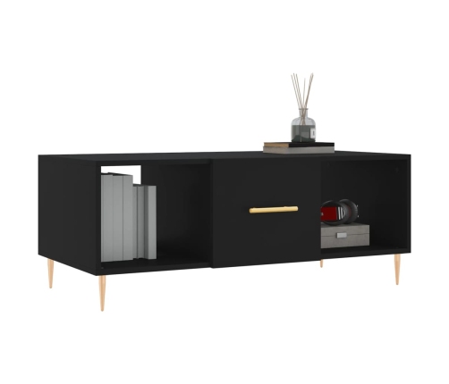 vidaXL Mesa de centro madera contrachapada negro 102x50x40 cm