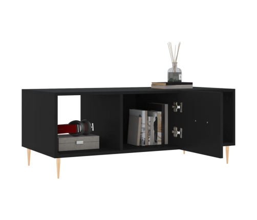 vidaXL Mesa de centro madera contrachapada negro 102x50x40 cm