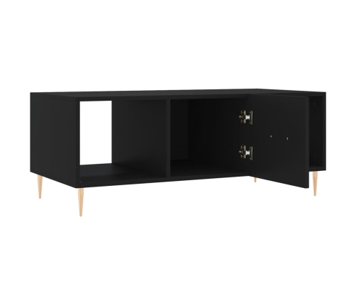 vidaXL Mesa de centro madera contrachapada negro 102x50x40 cm