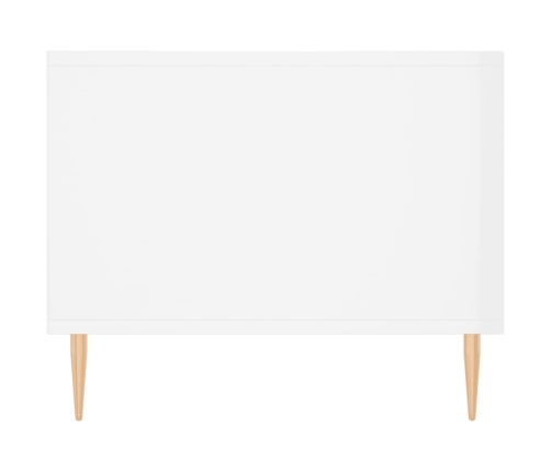 Mesa de centro madera contrachapada blanco brillo 102x50x40 cm