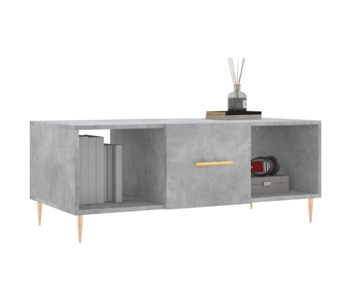 Mesa de centro madera contrachapada gris hormigón 102x50x40 cm