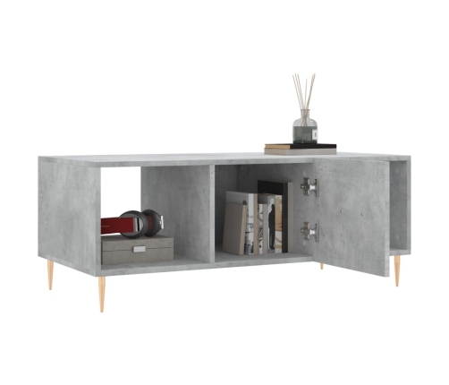 Mesa de centro madera contrachapada gris hormigón 102x50x40 cm