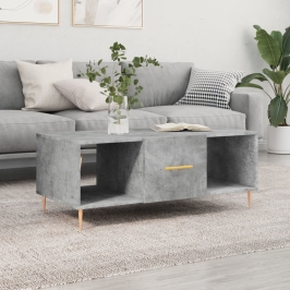 Mesa de centro madera contrachapada gris hormigón 102x50x40 cm