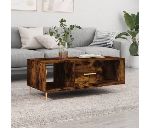 Mesa de centro madera contrachapada roble ahumado 102x50x40 cm