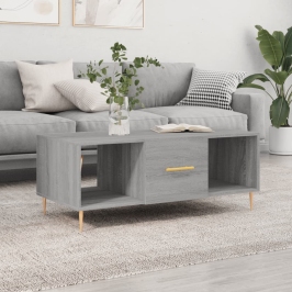 Mesa de centro madera contrachapada gris Sonoma 102x50x40 cm