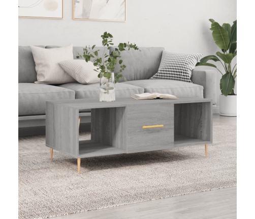 Mesa de centro madera contrachapada gris Sonoma 102x50x40 cm