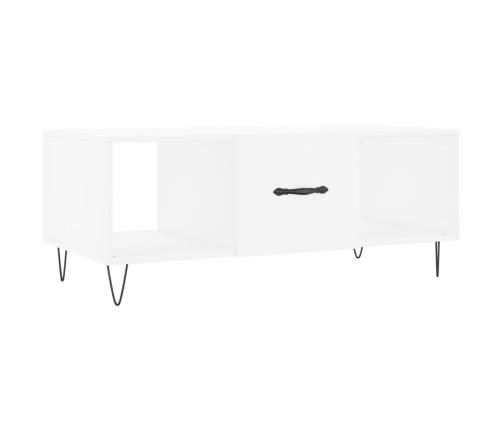 Mesa de centro madera contrachapada blanco 102x50x40 cm