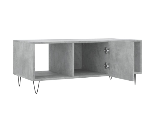 Mesa de centro madera contrachapada gris hormigón 102x50x40 cm