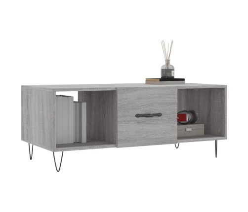 Mesa de centro madera contrachapada gris Sonoma 102x50x40 cm