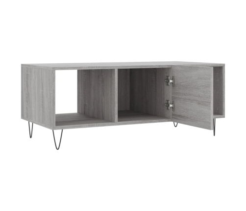 Mesa de centro madera contrachapada gris Sonoma 102x50x40 cm