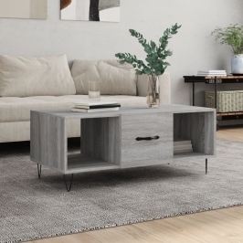 Mesa de centro madera contrachapada gris Sonoma 102x50x40 cm