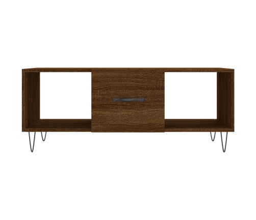 Mesa de centro madera contrachapada roble marrón 102x50x40 cm