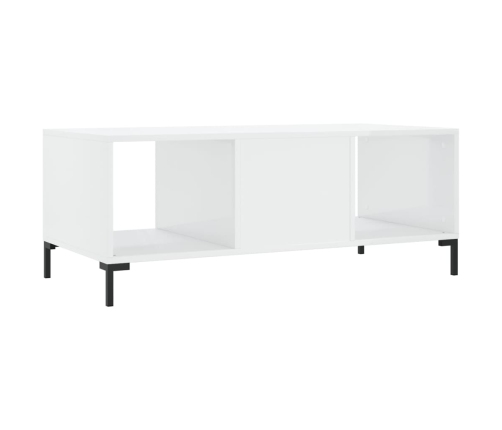 vidaXL Mesa de centro madera contrachapada blanco brillo 102x50x40 cm