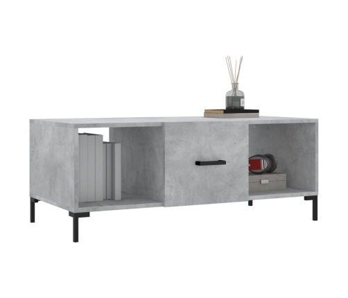 Mesa de centro madera contrachapada gris hormigón 102x50x40 cm