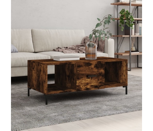 Mesa de centro madera contrachapada roble ahumado 102x50x40 cm