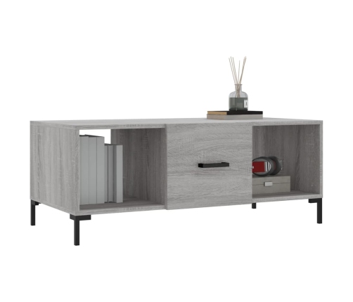 Mesa de centro madera contrachapada gris Sonoma 102x50x40 cm