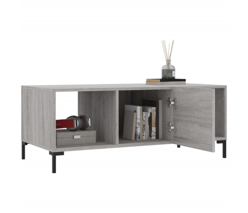 Mesa de centro madera contrachapada gris Sonoma 102x50x40 cm