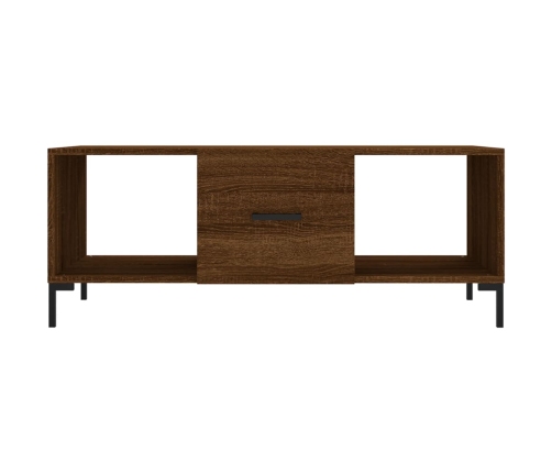 Mesa de centro madera contrachapada roble marrón 102x50x40 cm