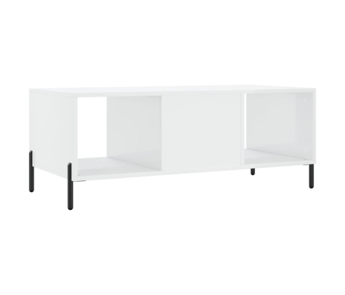 Mesa de centro madera contrachapada blanco brillo 102x50x40 cm