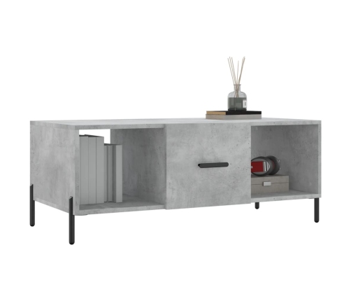 Mesa de centro madera contrachapada gris hormigón 102x50x40 cm