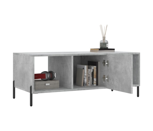 Mesa de centro madera contrachapada gris hormigón 102x50x40 cm