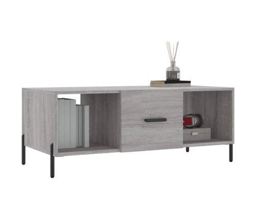 Mesa de centro madera contrachapada gris Sonoma 102x50x40 cm