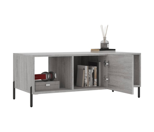 Mesa de centro madera contrachapada gris Sonoma 102x50x40 cm