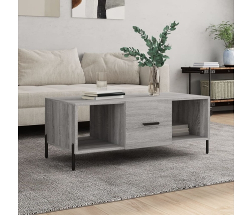 Mesa de centro madera contrachapada gris Sonoma 102x50x40 cm